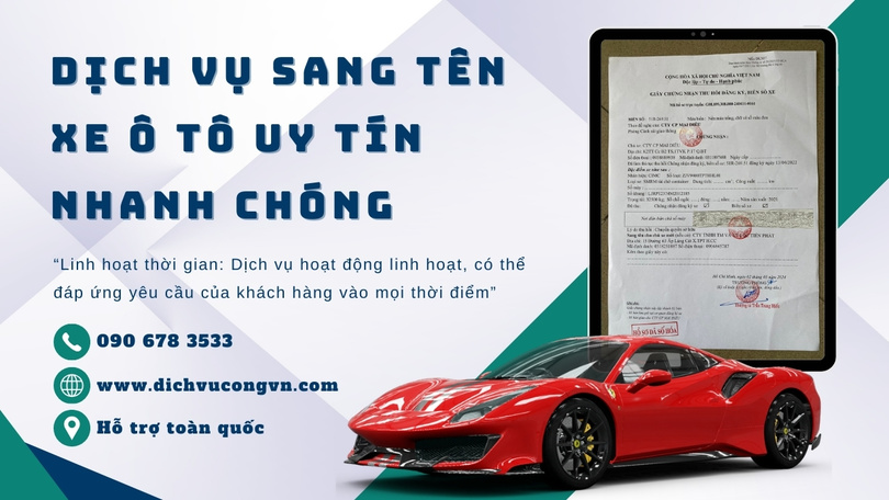 Sang tên xe ô tô tại Hồ Chí Minh